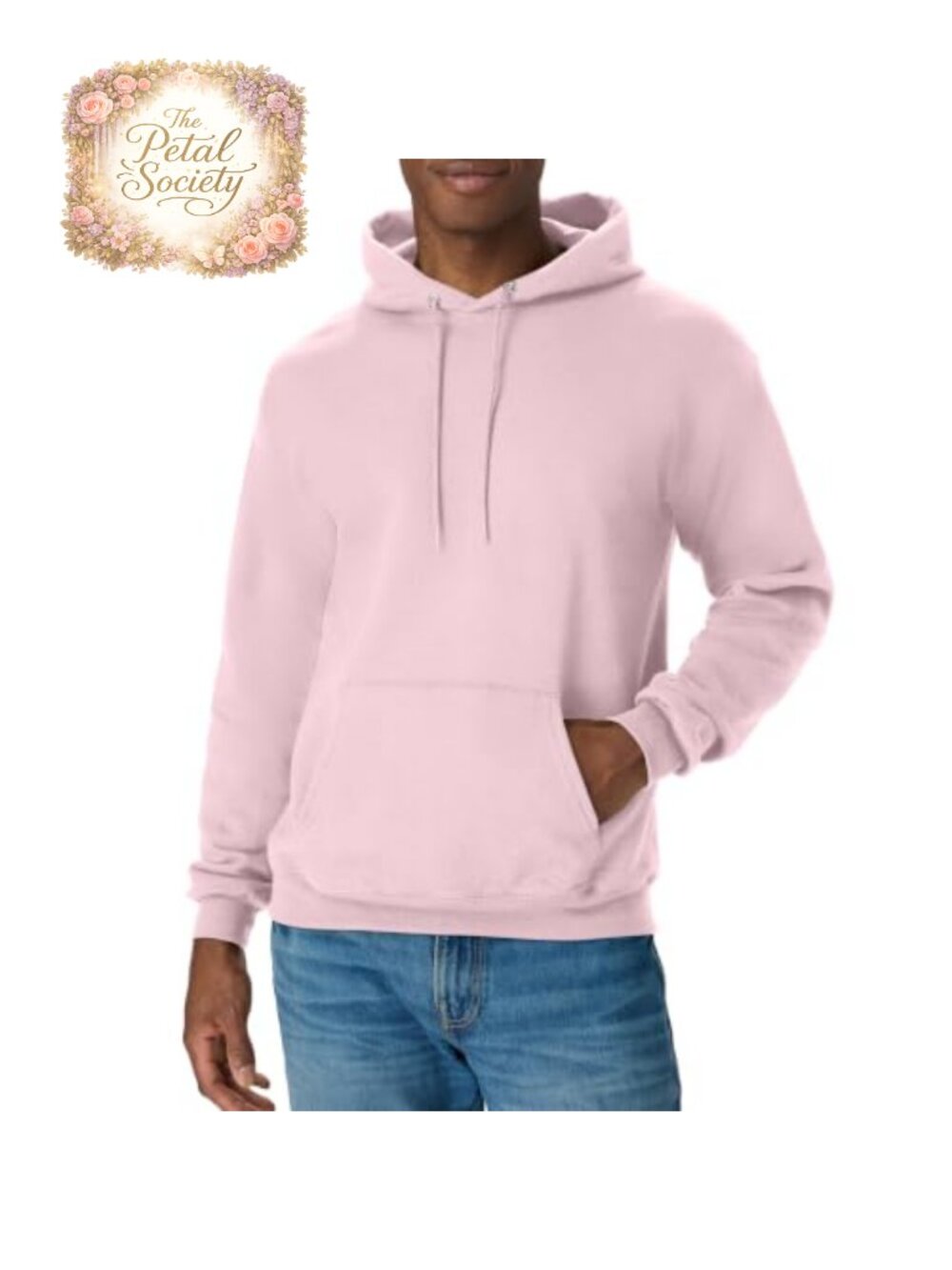 Midweight Fleece Pullover Hoodie with Kangaroo Pocket and Adjustable Drawcord